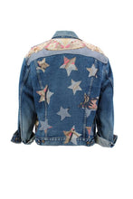 Load image into Gallery viewer, Vintage Denim Jacket Reclaimed With Silk Scarf sz Large