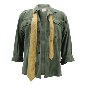 Vintage Military Jacket Reclaimed With Silk Tie sz Small