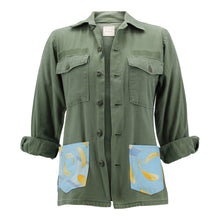 Load image into Gallery viewer, Vintage Military Jacket Reclaimed With Silk Scarf sz Medium