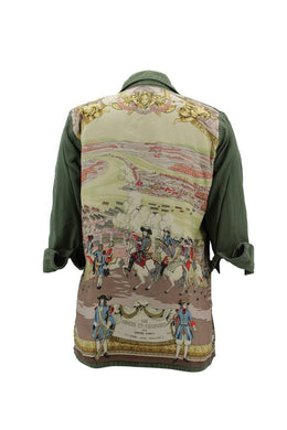 Vintage Military Jacket Reclaimed With Silk Scarf sz Large