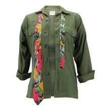 Load image into Gallery viewer, Vintage Military Jacket Reclaimed With Silk Tie sz Small
