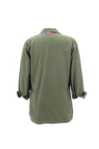 Vintage Military Jacket Reclaimed With Silk Tie sz Large