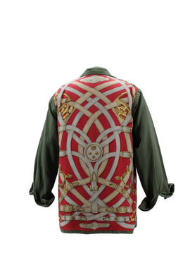 Vintage Military Jacket Reclaimed With Silk Scarf sz Medium