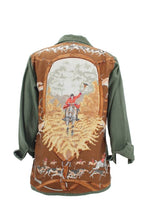 Load image into Gallery viewer, Vintage Military Jacket Reclaimed With Silk Scarf sz Large