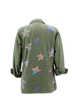 Load image into Gallery viewer, Vintage Military Jacket Reclaimed With Silk Scarf Stars sz Medium