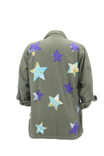 Load image into Gallery viewer, Vintage Military Jacket Reclaimed With Silk Scarf Stars sz Medium