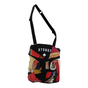 Black Canvas Gas Mask Bag with Silk Scarf Pieces