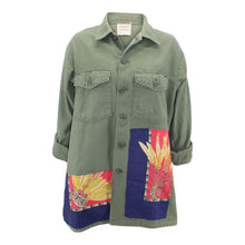 Load image into Gallery viewer, Vintage Army Jacket Reclaimed With Silk "Brazil" Scarf