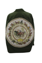 Load image into Gallery viewer, Vintage Military Jacket Cape Reclaimed With Silk &quot;La Promenade de Longchamps&quot; Scarf