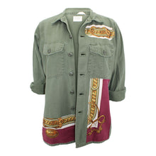 Load image into Gallery viewer, Vintage Military Jacket Reclaimed With Silk Scarf sz Large