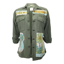 Load image into Gallery viewer, Vintage Army Jacket Reclaimed With Silk &quot;Frontaux et Cocardes&quot; Scarf