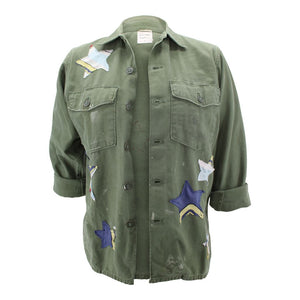Vintage Marine Corps Jacket Reclaimed With Silk Scarf Stars