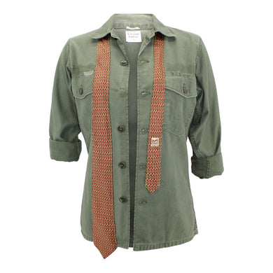 Vintage Army Jacket Reclaimed With Silk Tie