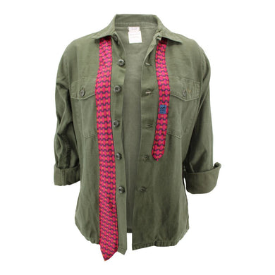 Vintage Army Jacket Reclaimed With Silk Tie