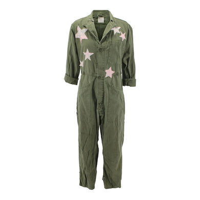Vintage Army Coveralls Reclaimed With Silk Scarf Stars