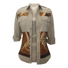 Load image into Gallery viewer, Vintage Army Jacket Reclaimed With Silk &quot;Lift Profile&quot; Scarf