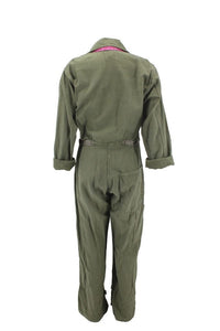 Vintage Army Coveralls Reclaimed With Silk Tie