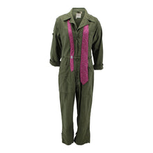 Load image into Gallery viewer, Vintage Army Coveralls Reclaimed With Silk Tie
