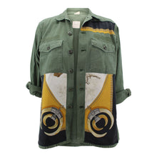 Load image into Gallery viewer, Vintage Army Jacket Reclaimed With Silk &quot;Armes De Chasse&quot; Scarf
