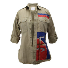 Load image into Gallery viewer, Vintage Army Jacket Reclaimed With Silk &quot;Cannes et Pommeaux&quot; Scarf