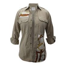 Load image into Gallery viewer, Vintage Army Jacket Reclaimed With Silk &quot;Eperon D&#39;Or&quot; Scarf