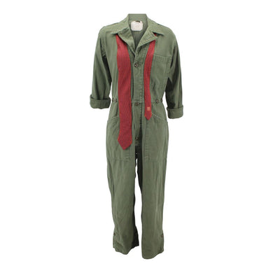 Vintage Army Coveralls Reclaimed With Silk Tie