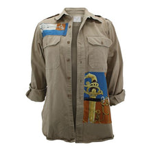 Load image into Gallery viewer, Vintage Army Jacket Reclaimed With Silk &quot;Cliquetis&quot; Scarf
