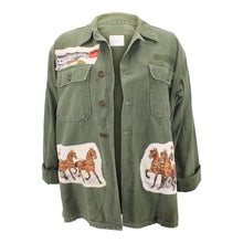 Load image into Gallery viewer, Vintage Army Jacket Reclaimed With Silk &quot;Equipages&quot; Scarf
