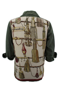 Vintage Military Jacket Reclaimed With Silk "Passementerie" Scarf