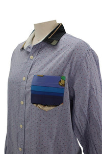 Boyfriend Shirt With Silk Collar, Cuffs, & Pocket