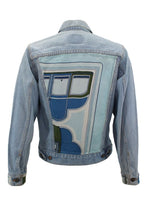 Load image into Gallery viewer, Vintage Denim Jacket Reclaimed With Silk &quot;Les Coupes&quot; Scarf