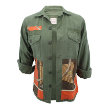 Load image into Gallery viewer, Vintage Military Jacket Reclaimed With Silk &quot;Clic Clac&quot; Scarf