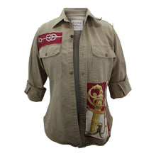 Load image into Gallery viewer, Vintage Military Jacket Reclaimed With Silk &quot;Cliquetis&quot; Scarf