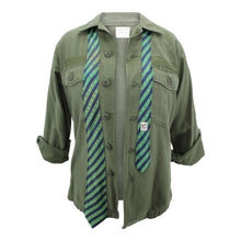 Load image into Gallery viewer, Vintage Military Jacket Reclaimed With Silk Tie