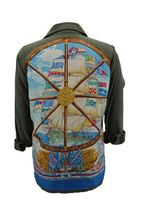 Vintage Military Jacket Reclaimed With Silk 