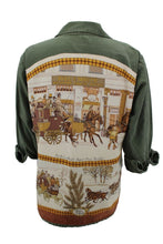Load image into Gallery viewer, Vintage Military Jacket Reclaimed With Silk &quot;L&#39;Hiver en Poste&quot; Scarf