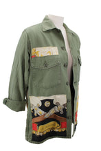 Load image into Gallery viewer, Vintage Military Jacket Reclaimed With Silk &quot;Le Debuche&quot; Scarf
