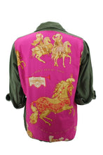 Load image into Gallery viewer, Vintage Military Jacket Reclaimed With Silk &quot;Carrousel&quot; Scarf