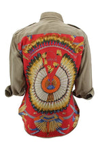 Load image into Gallery viewer, Vintage Military Jacket Reclaimed With Silk &quot;Brazil&quot; Scarf
