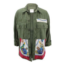 Load image into Gallery viewer, Vintage Army Jacket Reclaimed With Silk Scarf sz Small
