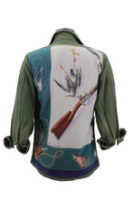Load image into Gallery viewer, Vintage Military Jacket Reclaimed With Silk &quot;Les Fusils&quot; Scarf