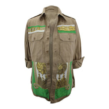 Load image into Gallery viewer, Vintage Military Jacket Reclaimed With Silk &quot;Frontaux et Cocardes&quot; Scarf