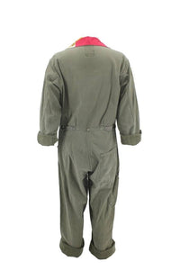 Vintage Military Coveralls Reclaimed With Silk Collar & Pocket