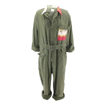 Load image into Gallery viewer, Vintage Military Coveralls Reclaimed With Silk Collar &amp; Pocket