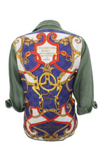 Load image into Gallery viewer, Vintage Military Jacket Reclaimed With Silk &quot;L&#39;Instruction du Roy&quot; Scarf