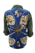 Load image into Gallery viewer, Vintage Military Jacket Reclaimed With Silk &quot;Le Laisser Courre&quot; Scarf