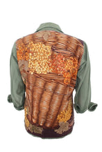 Load image into Gallery viewer, Vintage Military Jacket Reclaimed With Silk &quot;Vendanges &quot; Scarf