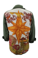 Load image into Gallery viewer, Vintage Military Jacket Reclaimed With Silk &quot;Passiflores&quot; Scarf