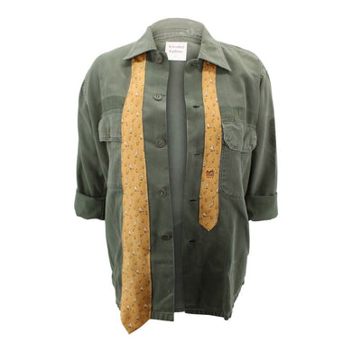 Vintage Military Jacket Reclaimed With Silk Tie