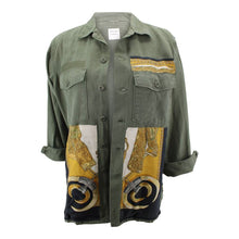 Load image into Gallery viewer, Vintage Military Jacket Reclaimed With Silk &quot;Armes De Chasse&quot; Scarf